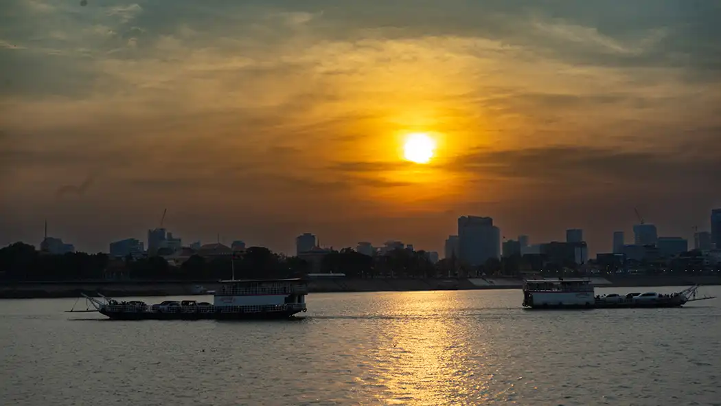le Mékong au crépuscule